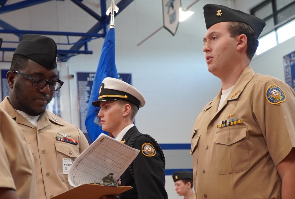 NWS Yorktown Sailors volunteer at York High School during annual NJROTC event