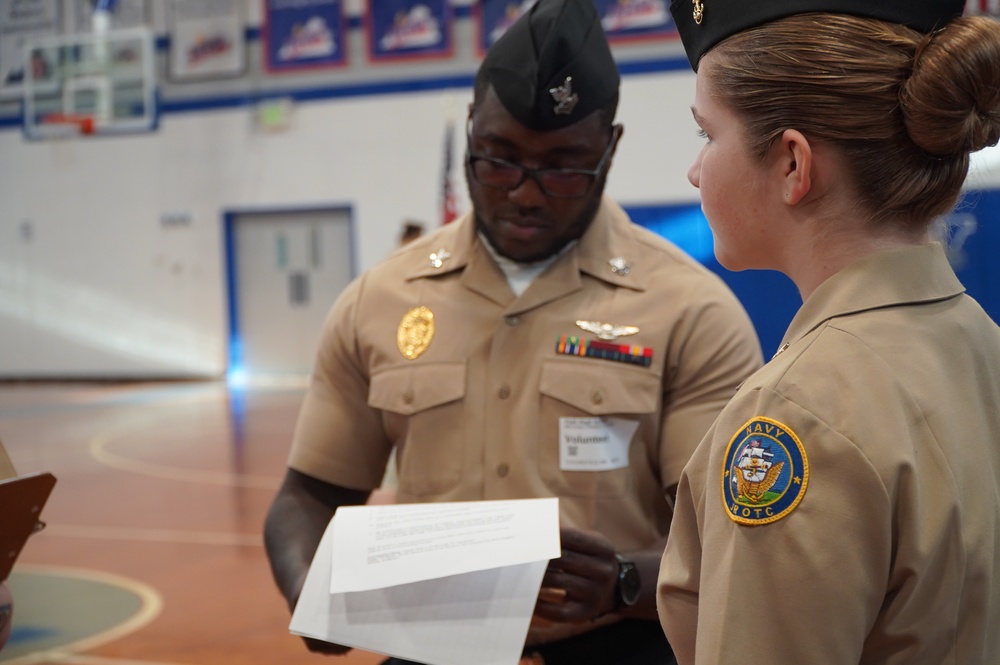 NWS Yorktown Sailors volunteer at York High School during annual NJROTC event