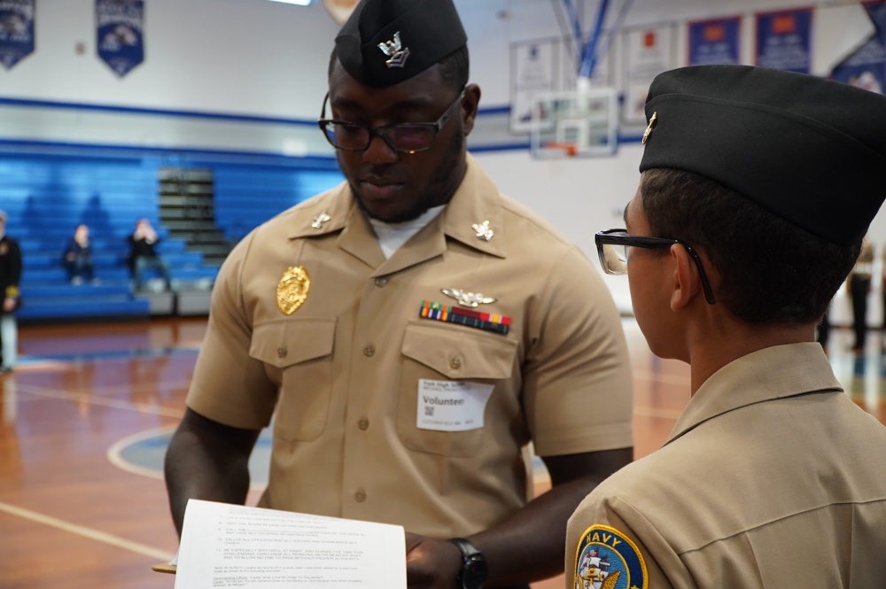 NWS Yorktown Sailors volunteer at York High School during annual NJROTC event