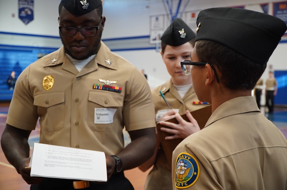 NWS Yorktown Sailors volunteer at York High School during annual NJROTC event