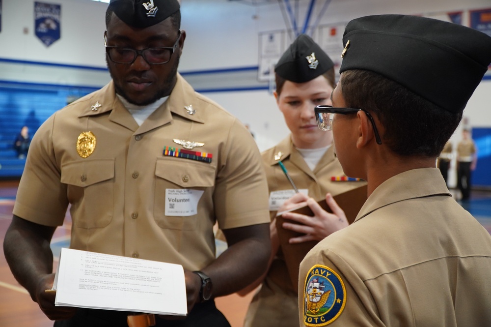 NWS Yorktown Sailors volunteer at York High School during annual NJROTC event