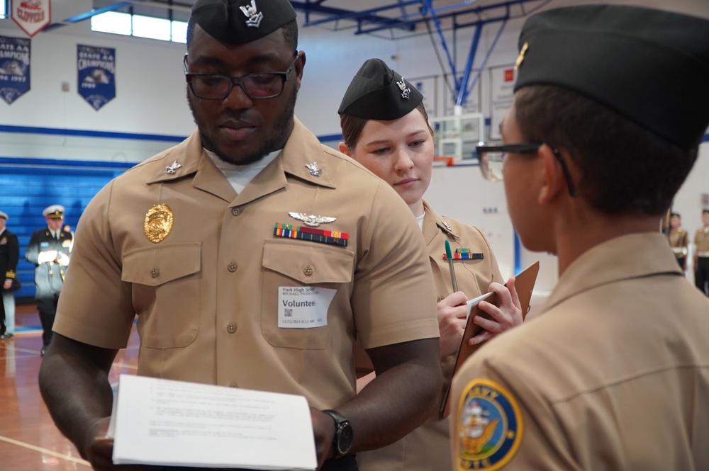 NWS Yorktown Sailors volunteer at York High School during annual NJROTC event