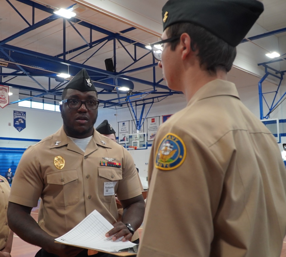 NWS Yorktown Sailors volunteer at York High School during annual NJROTC event