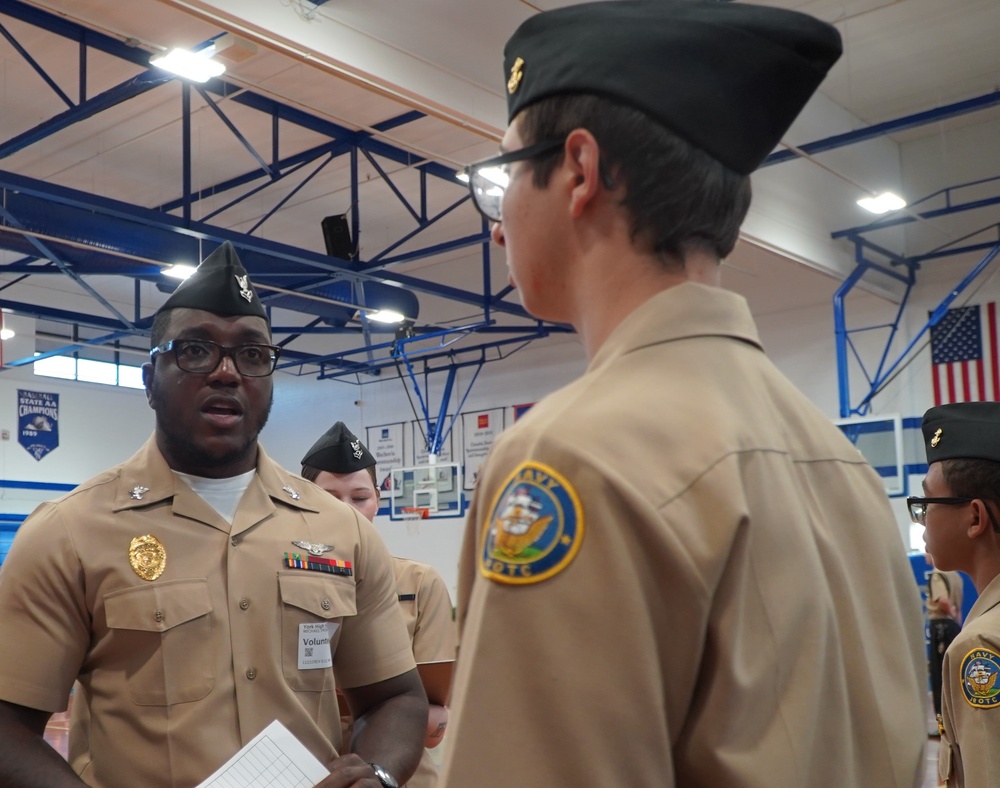 NWS Yorktown Sailors volunteer at York High School during annual NJROTC event