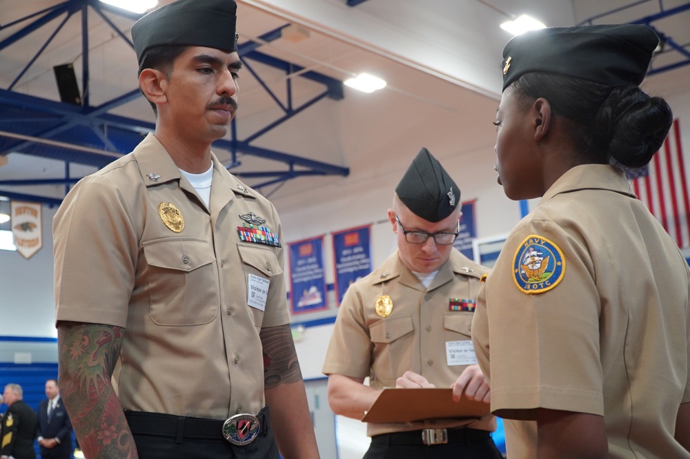 NWS Yorktown Sailors volunteer at York High School during annual NJROTC event