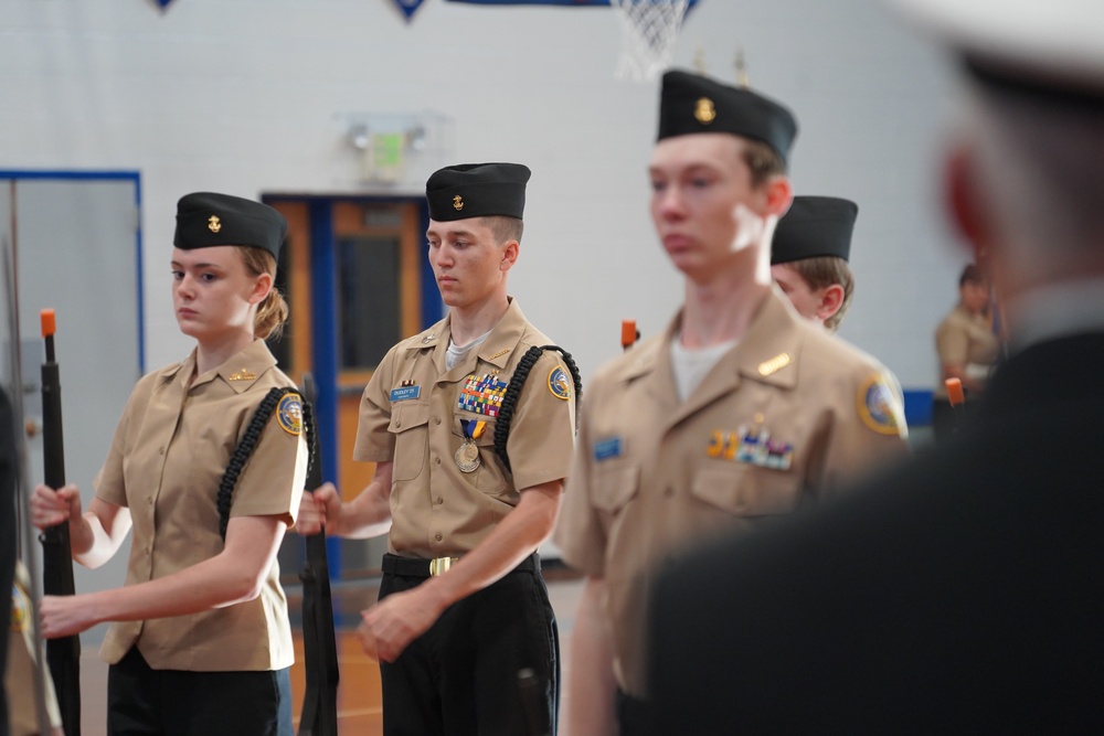 NWS Yorktown Sailors volunteer at York High School during annual NJROTC event