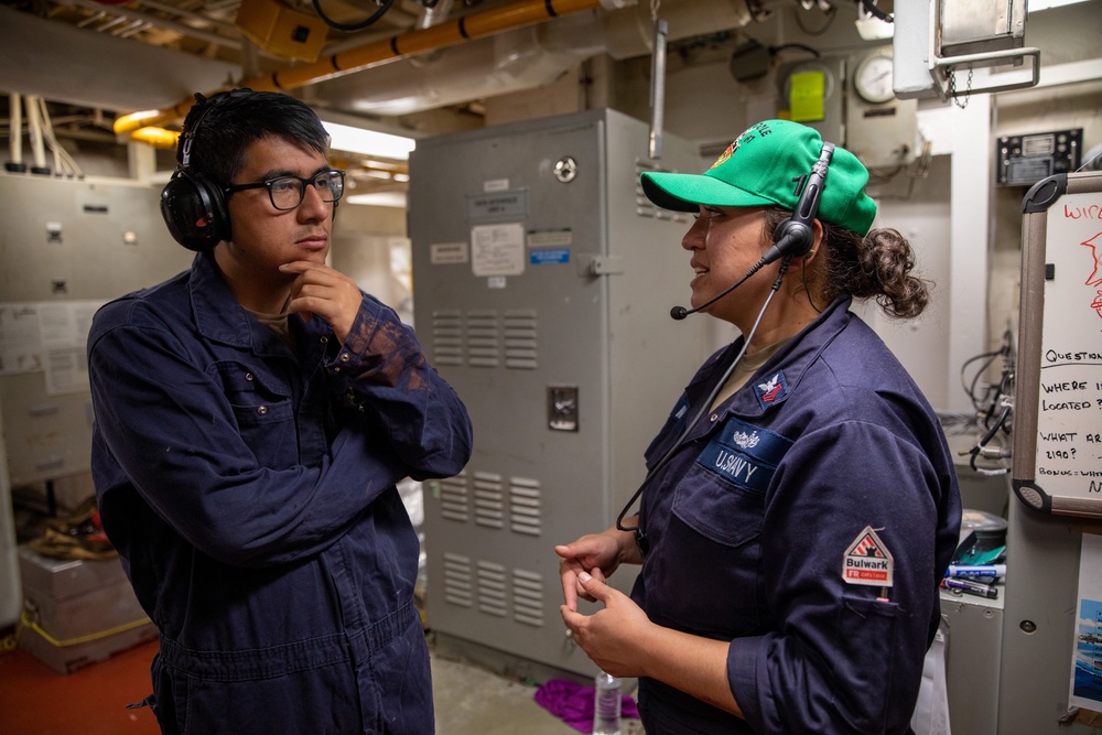 Engineering Training Team Drill Aboard the USS Cole