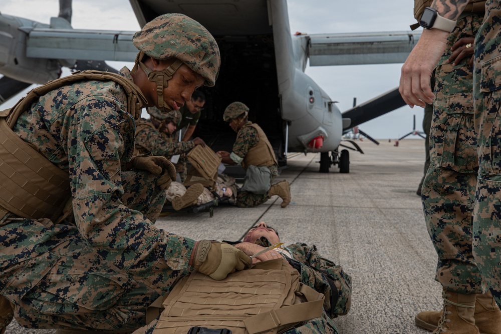 Shika-X 24: 3rd Dental Battalion Conducts Mass Casualty Training with MV-22 Osprey Aircraft