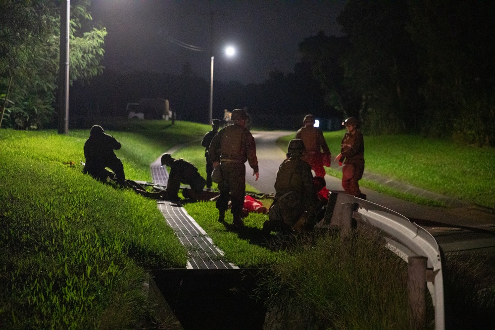 Shika-X 24: 3rd Dental Battalion Conducts Evening Mass Casualty Simulation