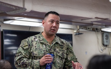 ESG 7 Leadership Meets With Sasebo Waterfront Junior Enlisted aboard USS America (LHA 6)A 6)