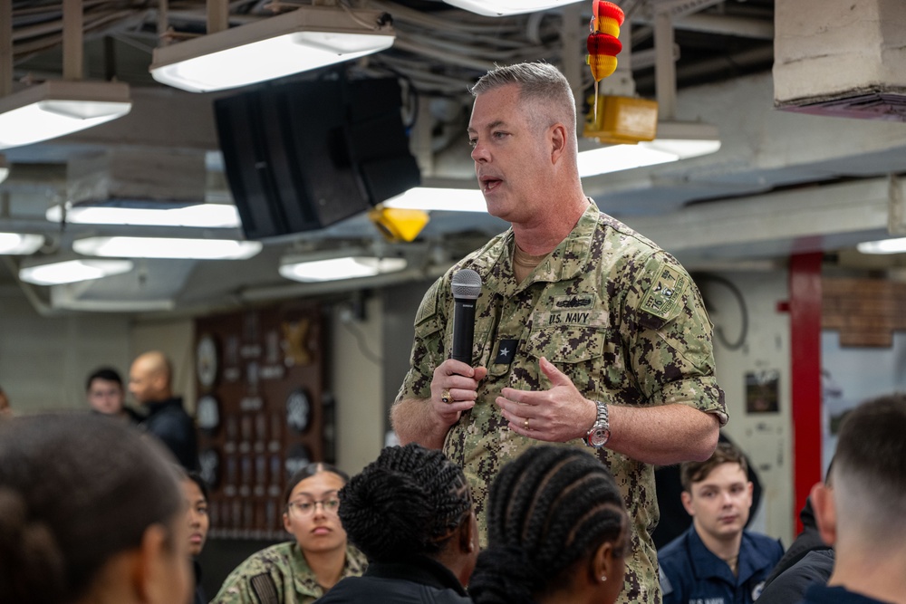 ESG 7 Leadership Meets With Sasebo Waterfront Junior Enlisted aboard USS America (LHA 6)