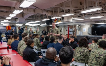 ESG 7 Leadership Meets With Sasebo Waterfront Junior Enlisted aboard USS America (LHA 6)