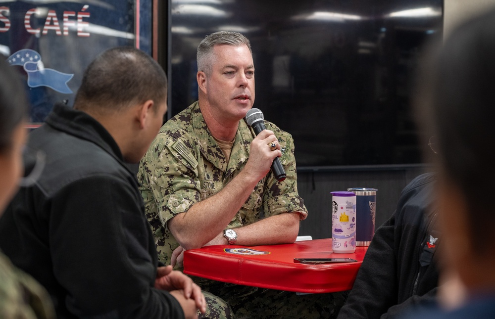 ESG 7 Leadership Meets With Sasebo Waterfront Junior Enlisted aboard USS America (LHA 6)