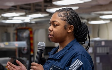 ESG 7 Leadership Meets With Sasebo Waterfront Junior Enlisted aboard USS America (LHA 6)