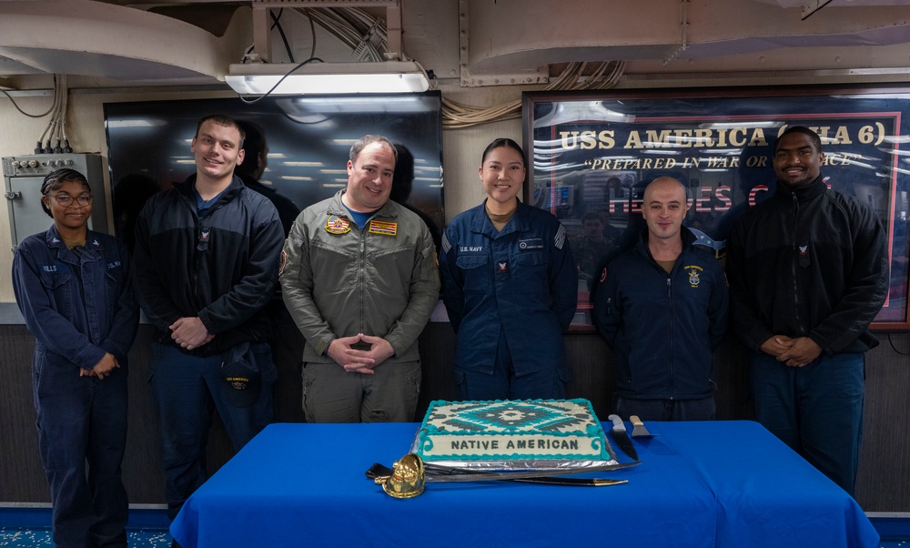 USS America (LHA 6) Holds National American Indian Heritage Month Observance