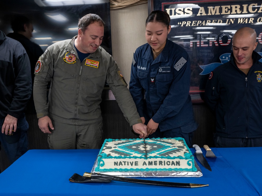 USS America (LHA 6) Holds National American Indian Heritage Month Observance