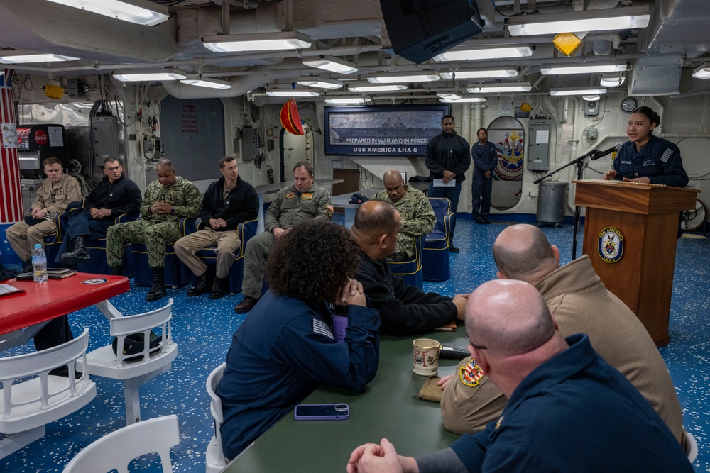 USS America (LHA 6) Holds National American Indian Heritage Month Observance