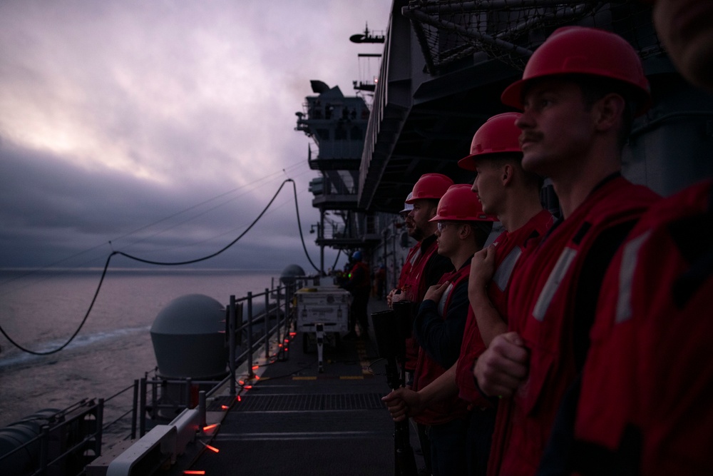 Tripoli Sailors Perform A Replenishment-At-Sea