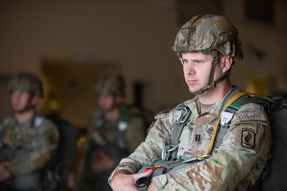 Paratroopers from the 173rd Airborne Brigade conduct a routine jump in Aviano