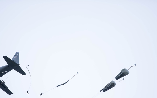 Paratroopers from the 173rd Airborne Brigade conduct a routine jump in Aviano