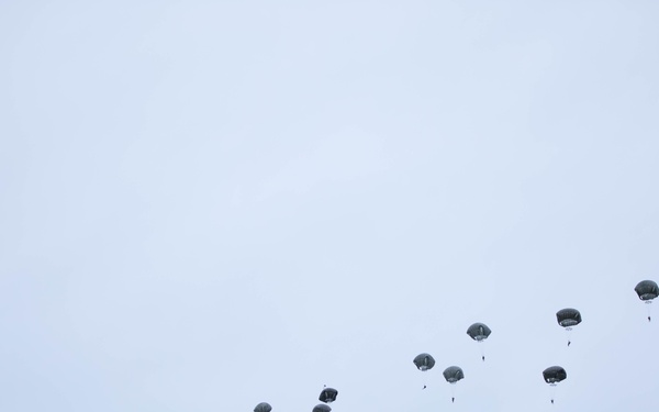 Paratroopers from the 173rd Airborne Brigade conduct a routine jump in Aviano