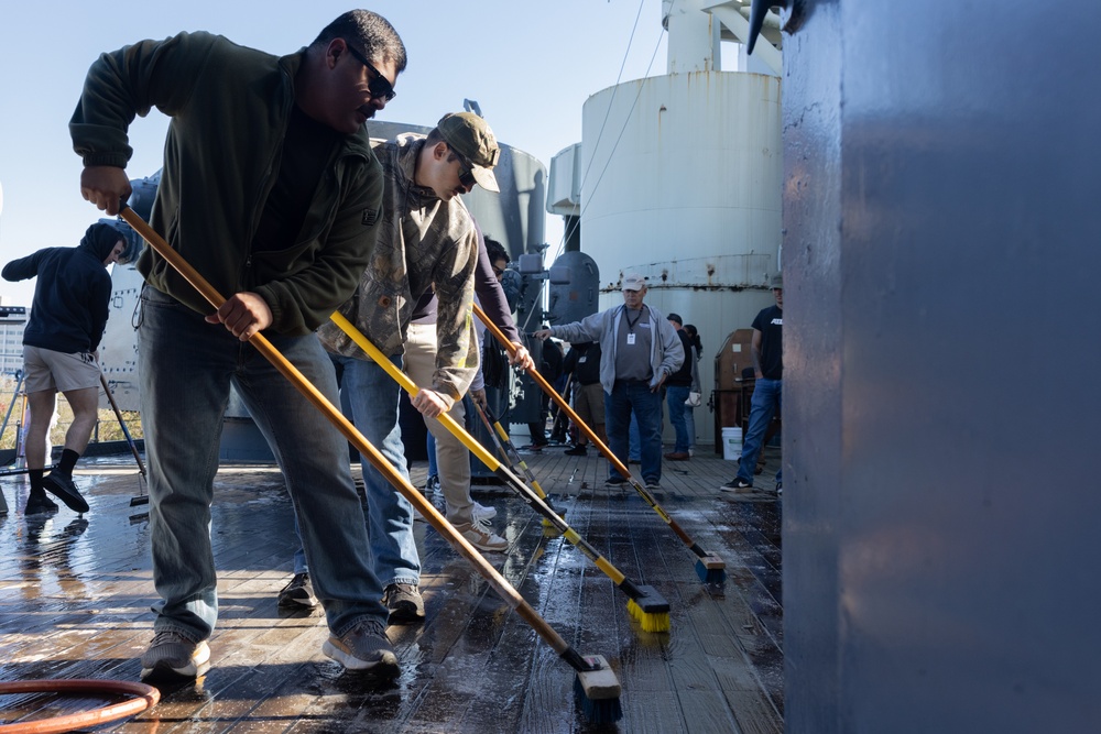 Swabbin' The Deck: 2d Marine Division Sailors Community Relations Event