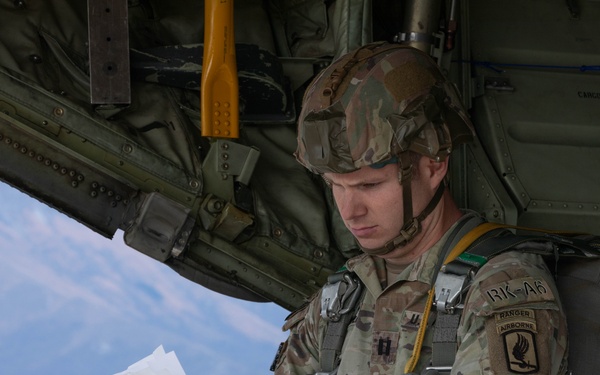 Paratroopers from the 173rd Airborne Brigade conduct a routine jump in Aviano