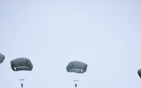 Paratroopers from the 173rd Airborne Brigade conduct a routine jump in Aviano