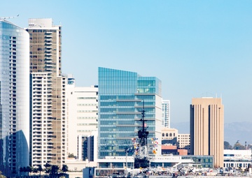 Peruvian Navy Submarine BAP Pisagua Passes USS Midway Museum