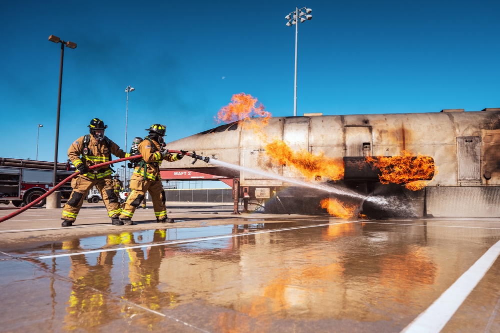 JBSA firefighters train with aircraft live fire