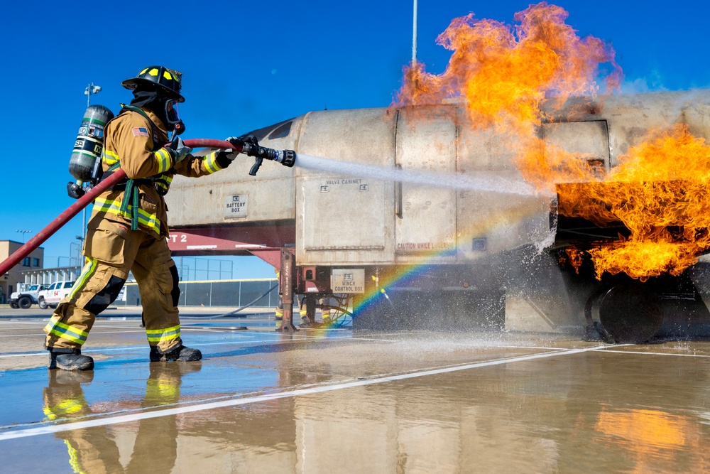 JBSA firefighters train with aircraft live fire