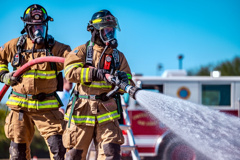 JBSA firefighters train with aircraft live fire