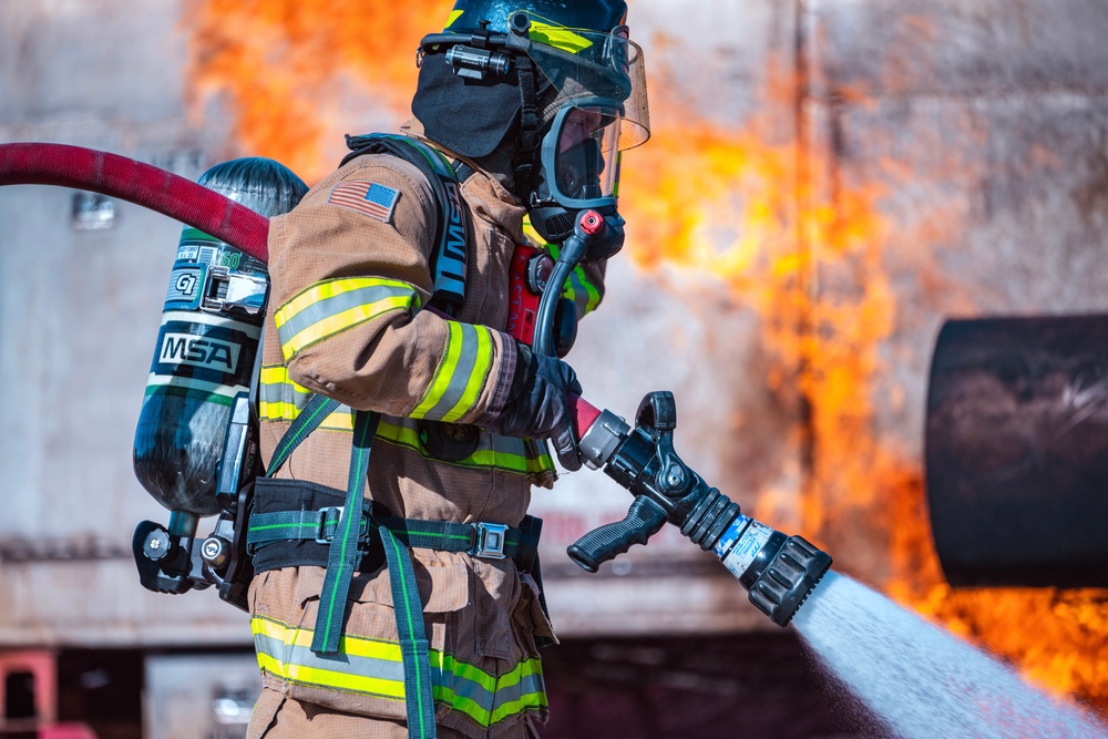 JBSA firefighters train with aircraft live fire