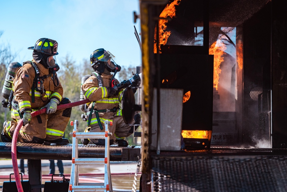 JBSA firefighters train with aircraft live fire