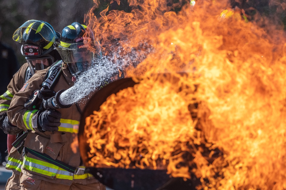 JBSA firefighters train with aircraft live fire