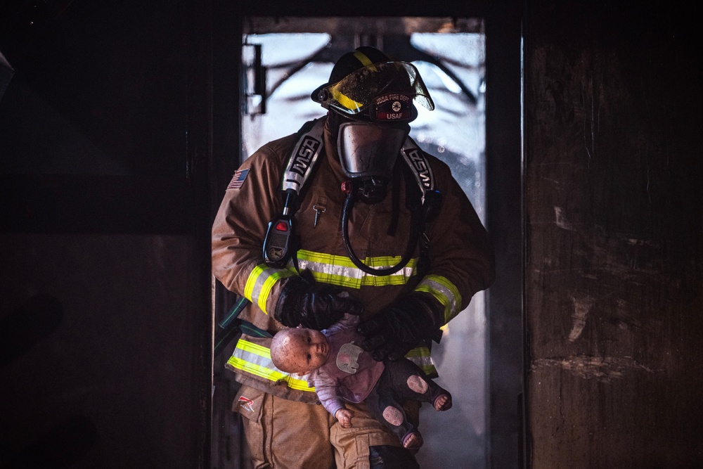 JBSA firefighters train with aircraft live fire