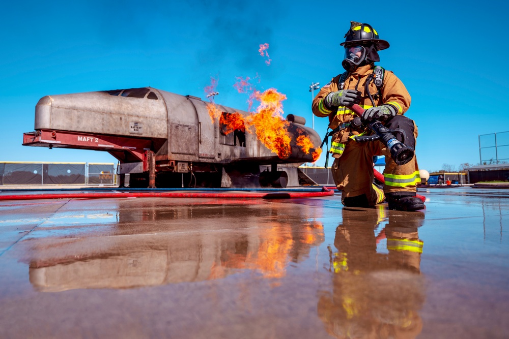 JBSA firefighters train with aircraft live fire