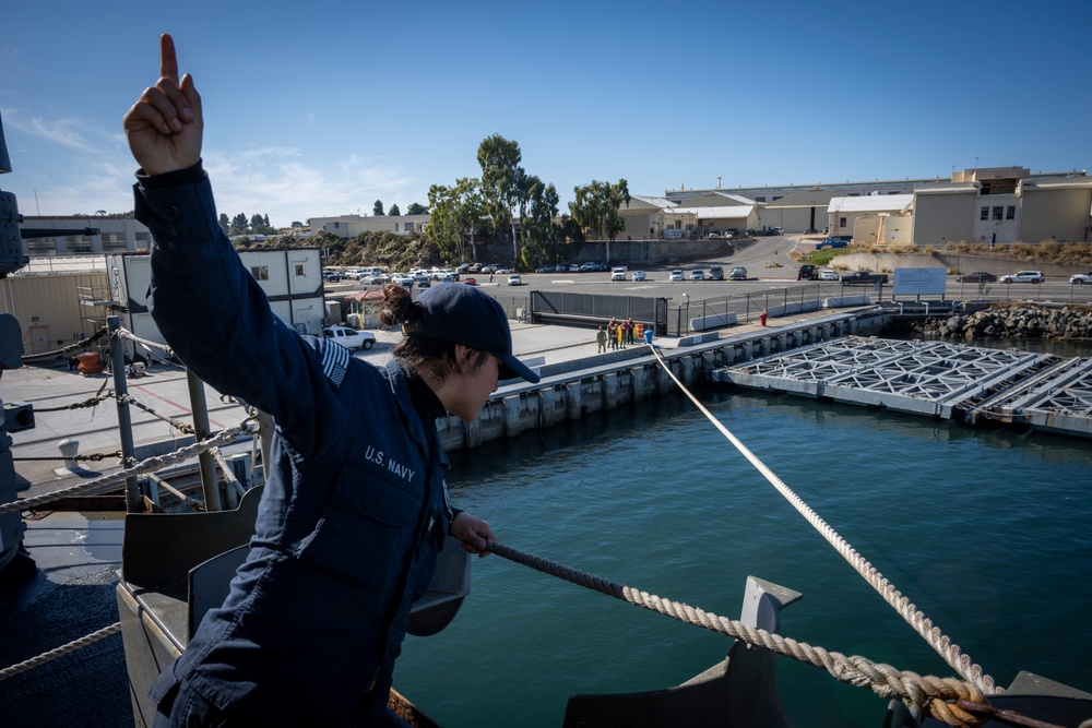 Nimitz Sailor Directs Capstan Operator