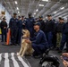 Nimitz Sailors Pet a Dog