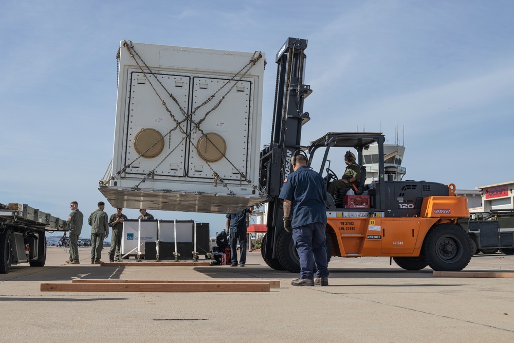 Third and 1st Marine Aircraft Wings work together to relocate F-35 trainer from San Diego to Japan