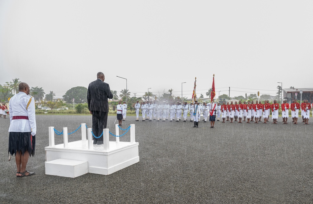 Secretary Austin at Blackrock Peacekeeping, Humanitarian Assistance, Disaster Relief Camp