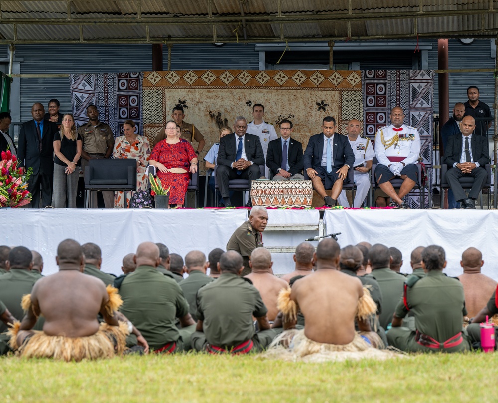 Secretary Austin at Blackrock Peacekeeping, Humanitarian Assistance, Disaster Relief Camp