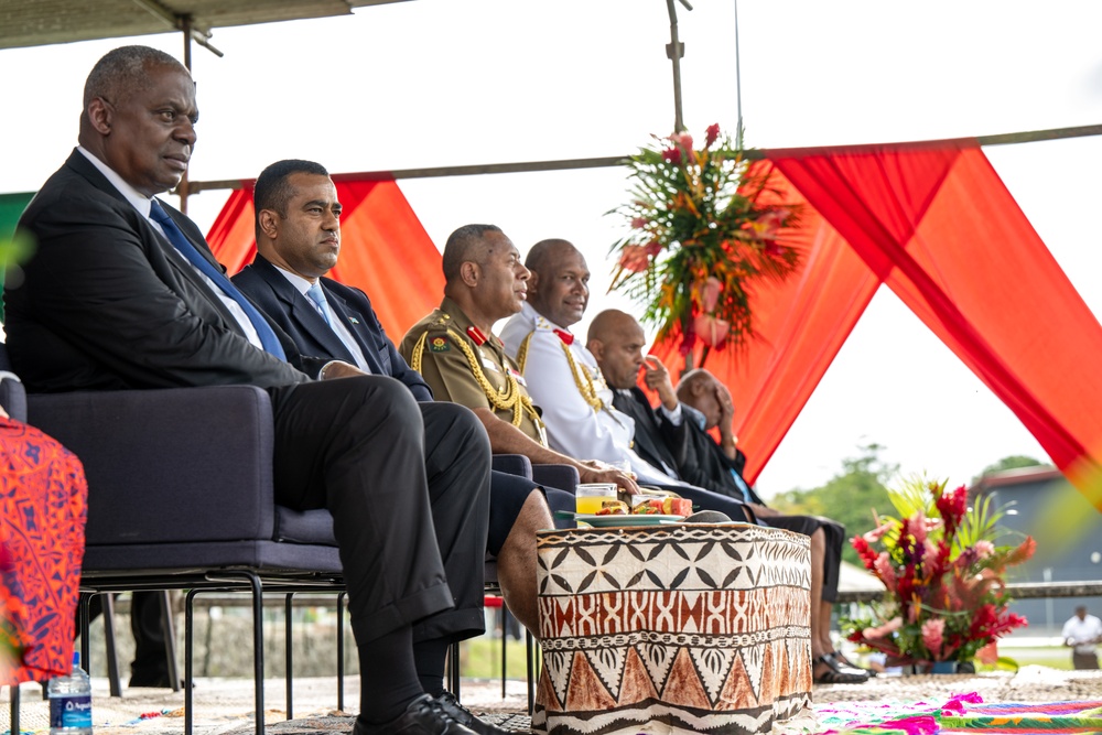 Secretary Austin at Blackrock Peacekeeping, Humanitarian Assistance, Disaster Relief Camp