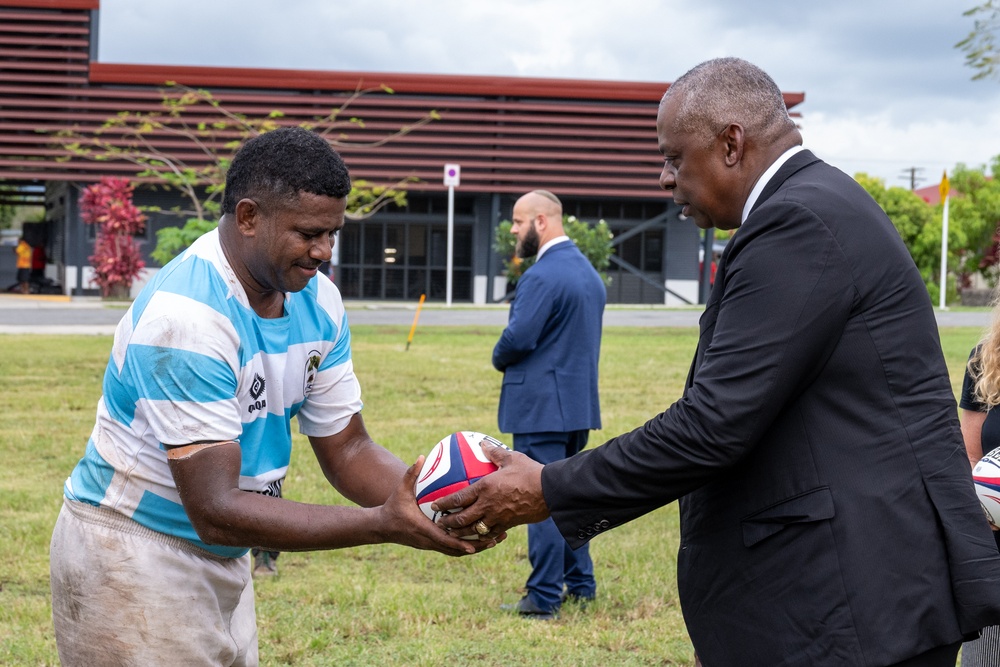 Secretary Austin at Blackrock Peacekeeping, Humanitarian Assistance, Disaster Relief Camp