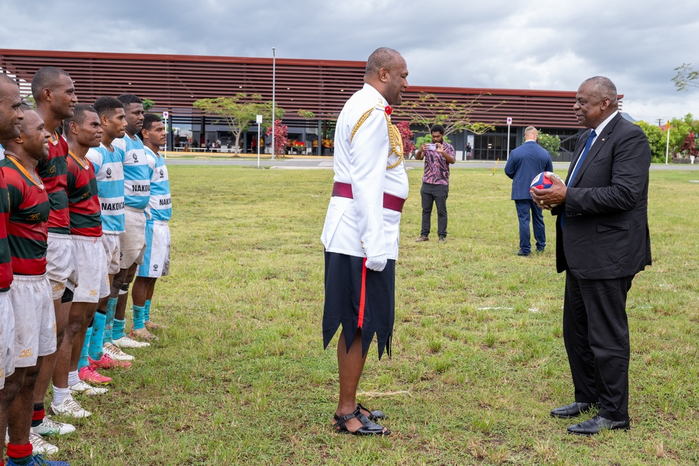 Secretary Austin at Blackrock Peacekeeping, Humanitarian Assistance, Disaster Relief Camp