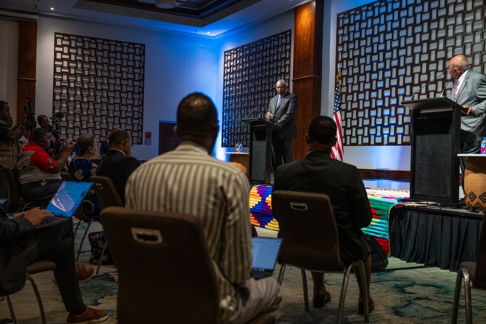 Secretary Austin, Fiji Prime Minister Rabuka hold joint press briefing