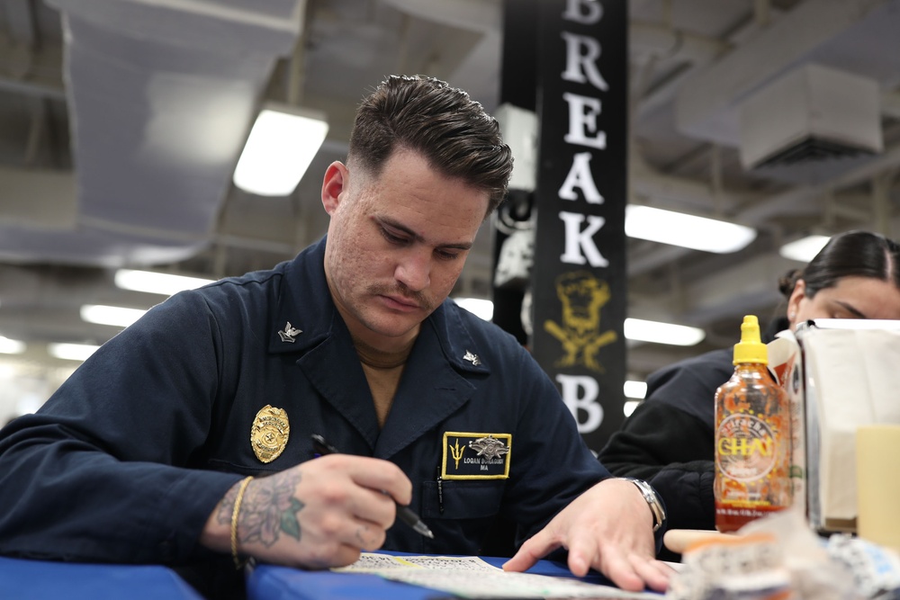 USS Tripoli MWR Hosts Bingo at Sea