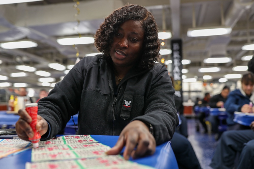 USS Tripoli MWR Hosts Bingo at Sea