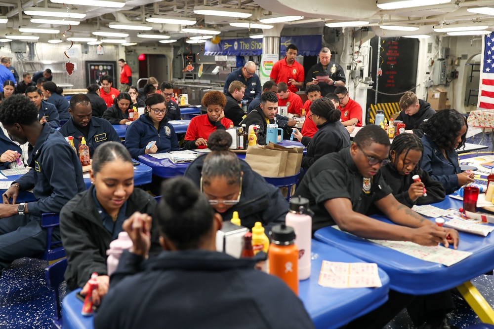 USS Tripoli MWR Hosts Bingo at Sea