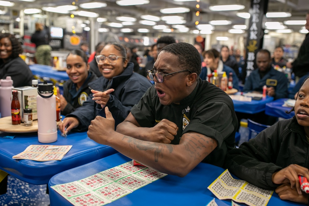 USS Tripoli MWR Hosts Bingo at Sea